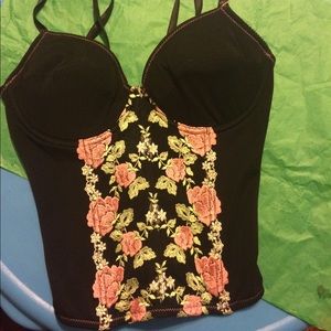 Beautiful black floral corset